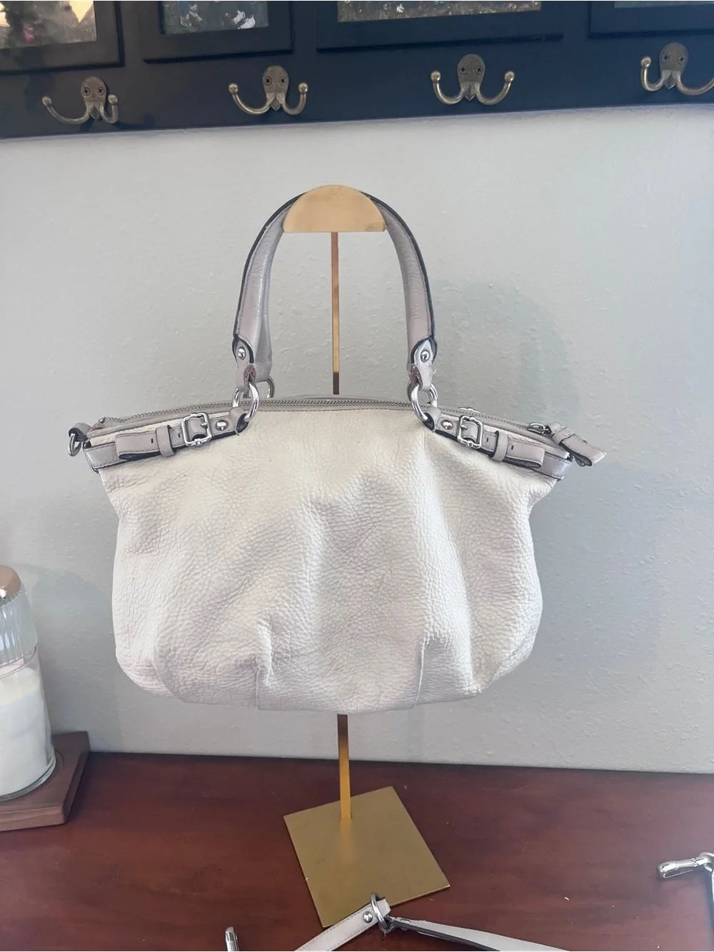 Authentic  Coach Madison Embossed Sophia Satchel in Cream Python style 19631
